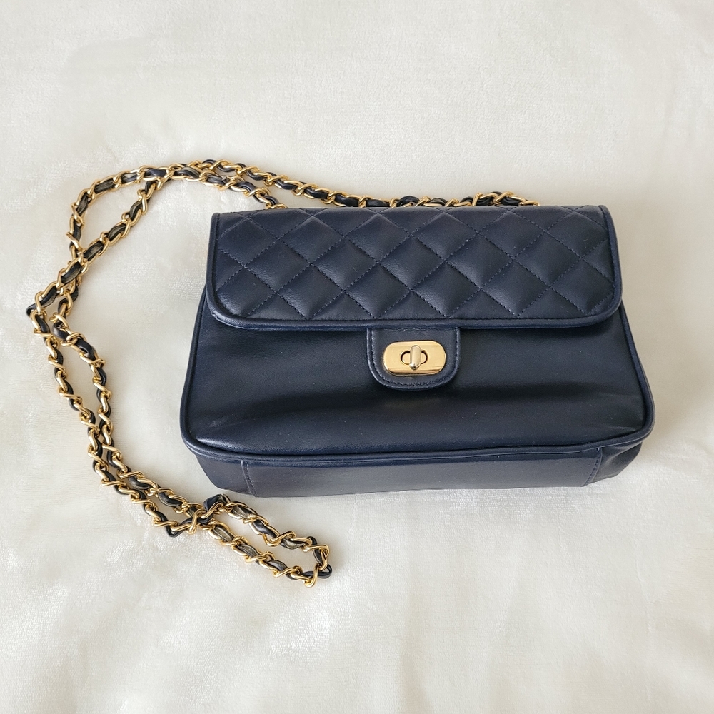 A&W Navy Quilted Clutch
